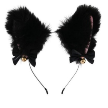 МЕХОВЫЕ КОШАЧЬИ УШИ ПОВЯЗКА НА ГОЛОВУ ДЛЯ КОСПЛЕЯ