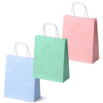 MIX Torby papierowe PASTELOWE 24x10x32 cm