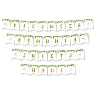 Girlanda Komunia +Imię BANER personalizowany