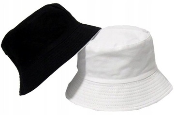 Dwustronny kapelusz rybacki czapka BUCKET HAT damski męski czarny biały
