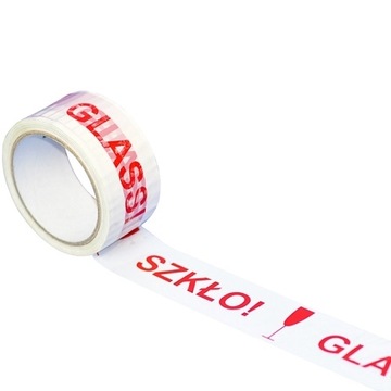 Красно-белая стеклянная лента 66м/48мм