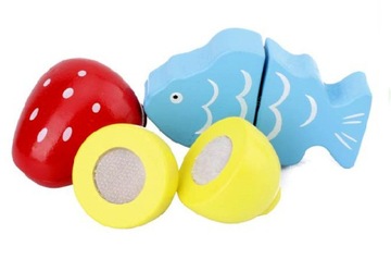 НАБОР ДЕРЕВЯННЫХ ОВОЩЕЙ ФРУКТОВ ДЛЯ НАРЕЗКИ НА ВЕЛКРО