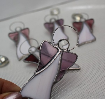 Ангелочки из витражей Тиффани НАБОР из 5 шт. розовый розовый