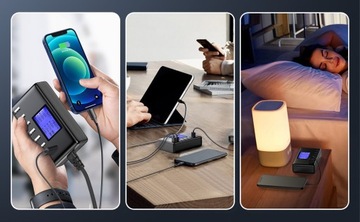 ЗАРЯДНОЕ УСТРОЙСТВО USB 8-ПОРТОВАЯ ЗАРЯДНАЯ СТАНЦИЯ 12А С ЖК-ДИСПЛЕЕМ