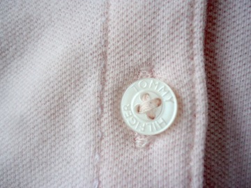 TOMMY HILFIGER logowana różowa koszulka polo L