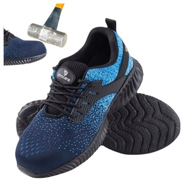 BARDZO LEKKIE sportowe buty robocze adidasy męskie ochronne z PODNOSKIEM 41