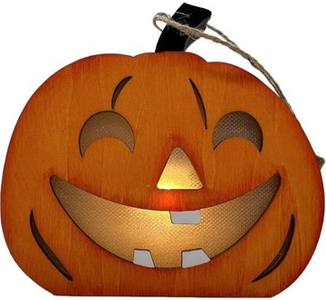 Drewniane lampki LED z dyni na Halloween dekoracja