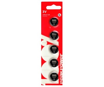 5x Bateria litowa PEAK POWER CR2032 guzikowa 3V