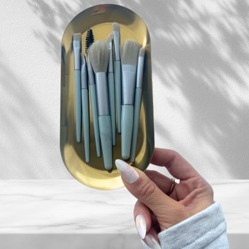 Набор кистей для макияжа Mini travel, прозрачная косметичка, 8 шт, серый