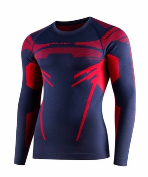 Bluza dł.rękaw Brubeck Dry Granatowa Czerwona r. M