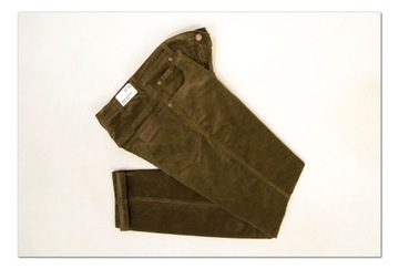 Wrangler Texas Slim Teak spodnie sztruksy W33 L30