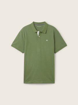 Tom Tailor Basic Polo With Contrast - Dull Moss Gr