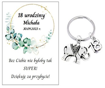 Брелок-спасибо для гостей на 18-летие