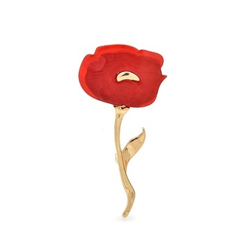 Broszka Pin Przypinka Kwiat CZERWONY akrylowy odznaka /2667