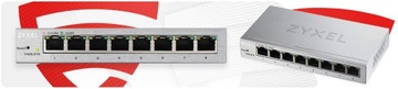 Управляемый коммутатор Zyxel GS1200-8 Gigabit Ethernet (10/100/1000), серебристый