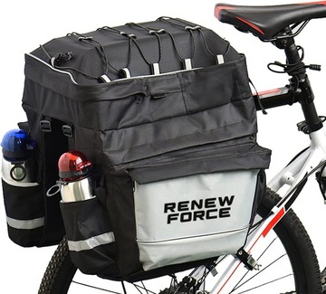 NAJWIĘKSZA Torba Rowerowa Sakwa NA BAGAŻNIK + 2 Kieszenie na bidon 75L XXL