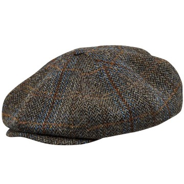 KASZKIET PEAKY Z DASZKIEM NA ZIMĘ I NA ŚWIĘTA BRĄZOWY HARRIS TWEED 58 L