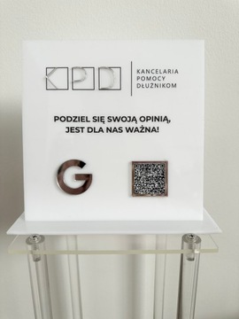 Tabliczka firmowa z kodem QR facebook instagram social media LOGO