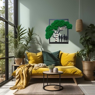 Дерево с мхом смелым с семейной семьей 50 см моховой царапин проект