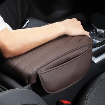 Poduszka podłokietnika samochodowego Podłokietnik samochodowy ze skóry PU, czarny