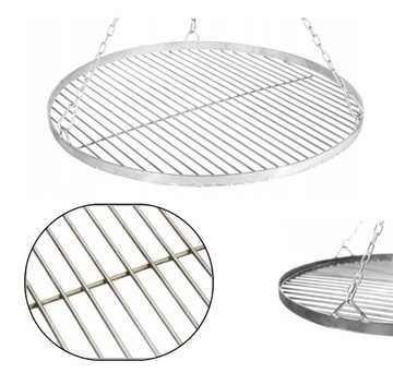RUSZT GRILLOWY OKRĄGŁY WISZĄCY TRÓJNÓG NA GRILLA CHROMOWANY 58 CM