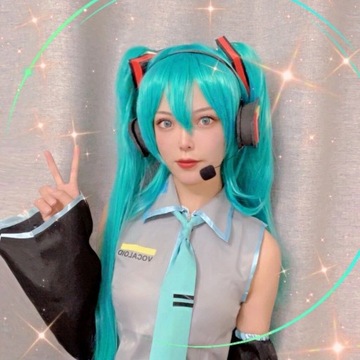 PERUKA HATSUNE MIKU COSPLAY ANIME VOCALOID DAMSKIE Z HAIRNETEM