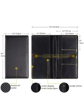 1SZT CZARNE ETUI OTWIERANE NA DOKUMENTY ORGANIZER KIESZONKOWY SHEIN