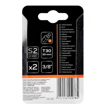 Бита TORX T30 x 30 мм, S2 x 2 шт., NEO 10-920