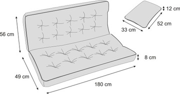 Подушка на качели, садовую скамейку 180см + БЕСПЛАТНО