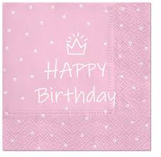 SERWETKI URODZINOWE HAPPY BIRTHDAY PINK 20 SZT.