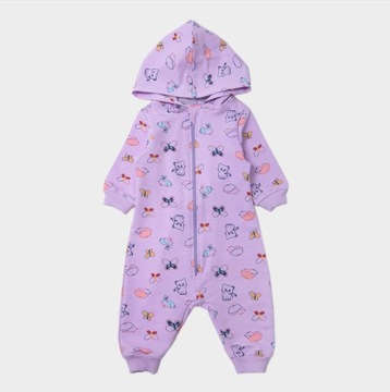 RAMPERS 80 cały ROZPINANY pajac bez stópek rampersy LILAC
