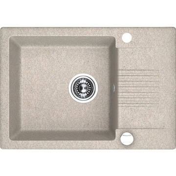 Zlewozmywak granitowy 1-komorowy CELIA beżowy 440x650mm SBC_413T