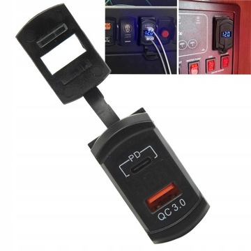 Автомобильное зарядное устройство USB типа PD QC 3.0 с