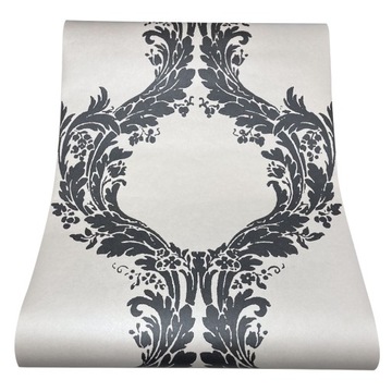 PERŁOWA TAPETA NA FLIZELINIE SZEROKA ROLKA ORNAMENT DAMASK 10805