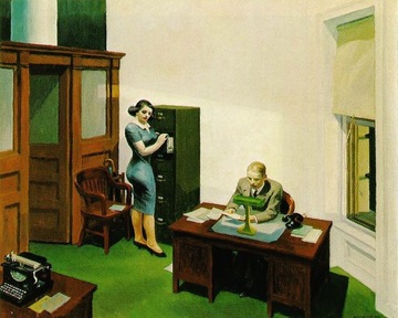 Представитель Эдварда Хоппера «Офис ночью», холст, картина 70x60