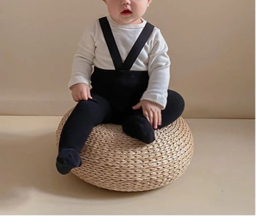 Колготки в рубчик с подтяжками Серые S 0-6 месяцев