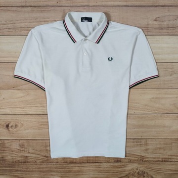 FRED PERRY Koszulka Polo Biała Męska Logowana r. XXL