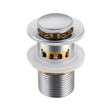 BALNEO KOREK UMYWALKOWY Z KOSZYCZKIEM KLIK KLAK CHROM MOSIĘŻNY Z PRZELEWEM