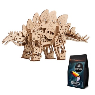 Stegozaur dinozaur Ugears drewniany model do składania 3d gratis kawa 50g