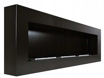 КОРОБКА В КВАРТИНЕ БИОКАМИНА со стеклом 1200х400 черный TUV