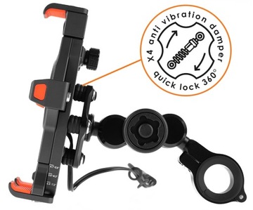 ДЕРЖАТЕЛЬ ДЛЯ ТЕЛЕФОНА - ДЛЯ квадроцикла - С ЗАРЯДНЫМ УСТРОЙСТВОМ - R17W