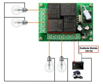 Реле 12 В 433 МГц, 4 канала, переключатель дистанционного управления