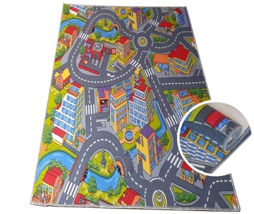 DYWAN DLA DZIECI 200x220 ULICE MIASTO CARS KIDS