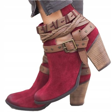 MODA BOTKI DAMSKIE WIOSENNE ZAMSZOWE BUTY