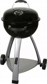 Grill węglowy kociołek ogrodowy z półką kółkami i pokrywą