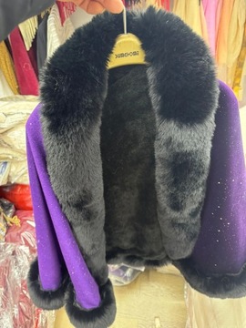 Women Shinny Sequin Cardigan Shawl Capes Lining Ve