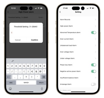 Счетчик электроэнергии, 3-фазный, двунаправленный трансформатор, 63А WiFi TUYA