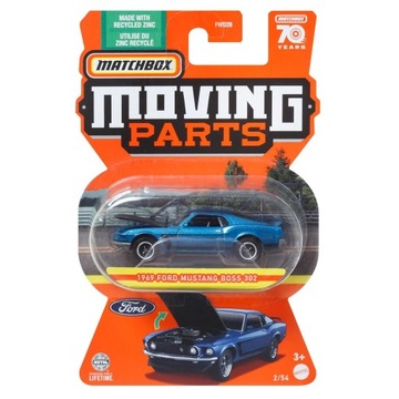 Samochód Mattel Matchbox 1969 Ford Mustang Boss 302 Moving Parts