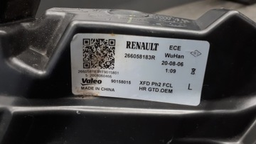 266058183R SVĚTLO LEVÝ PŘEDNÍ DO NÁRAZNÍKU RENAULT TALISMAN FACELIFT