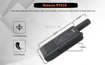 Радиостанции PMR Retevis RT618U 2xPTT для гидов